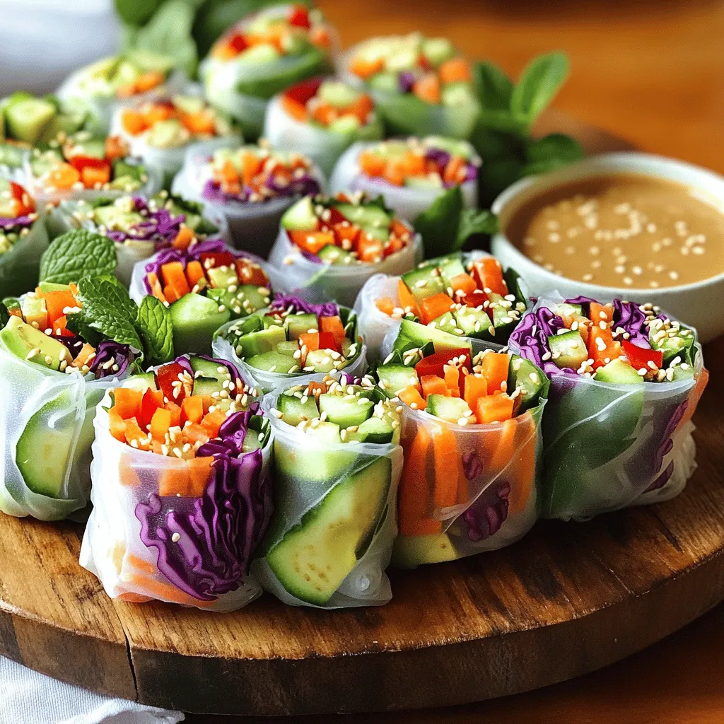 Rainbow Veggie Spring Rolls Delightful and Fresh Snack