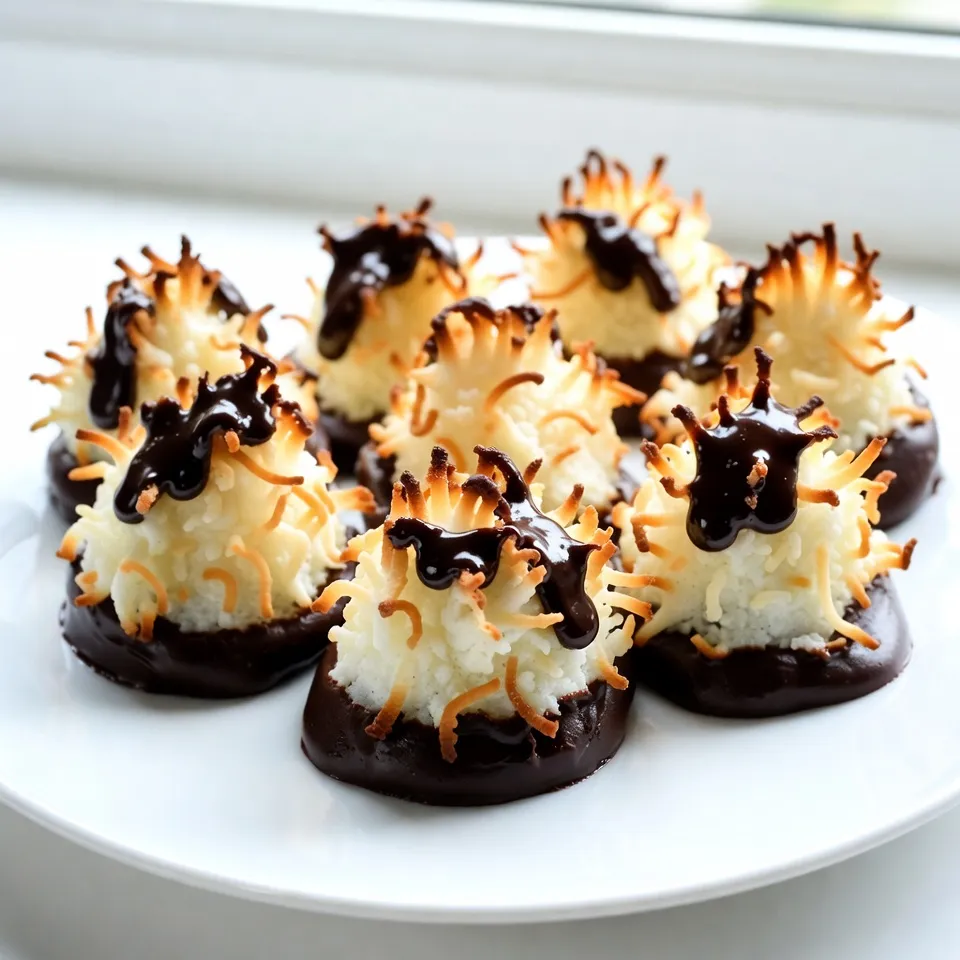Chocolate Dipped Coconut Macaroons Delightful Treat