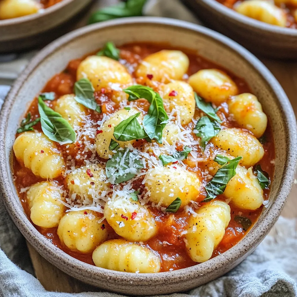 One Pot Spicy Tomato Basil Gnocchi Easy and Fast Recipe