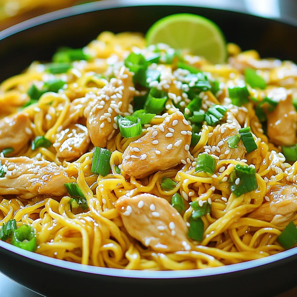 Minute Sesame Garlic Chicken Noodles Easy Recipe