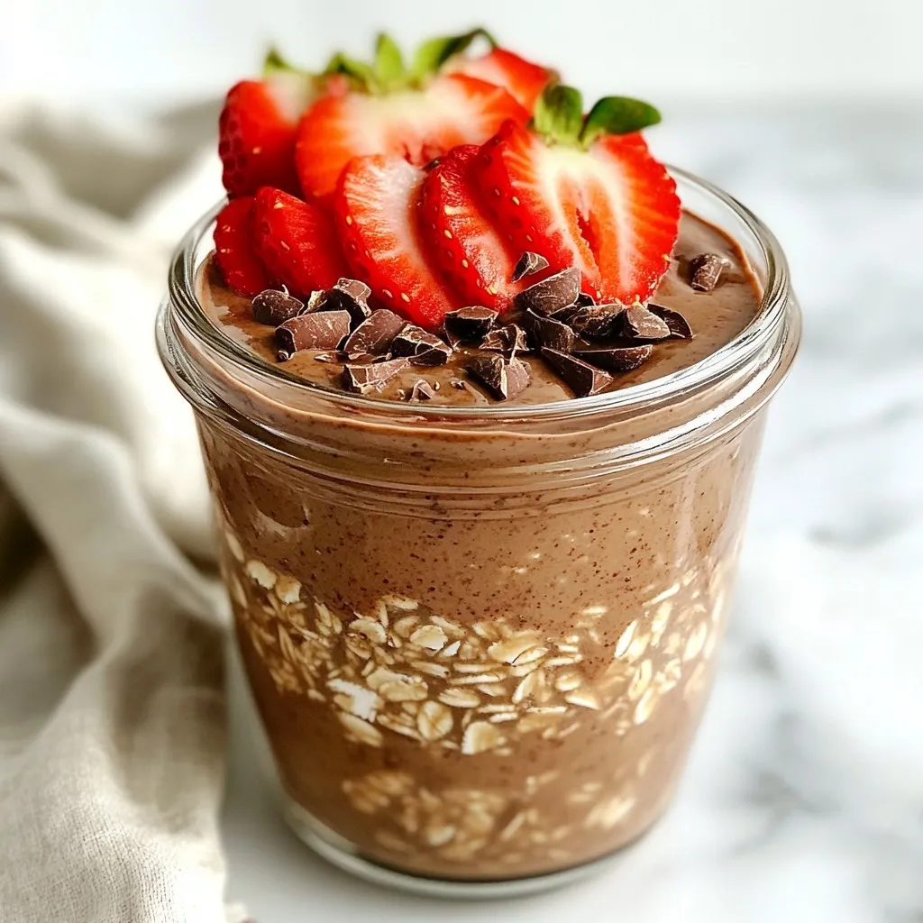 Chocolate Strawberry Overnight Oats Easy Recipe