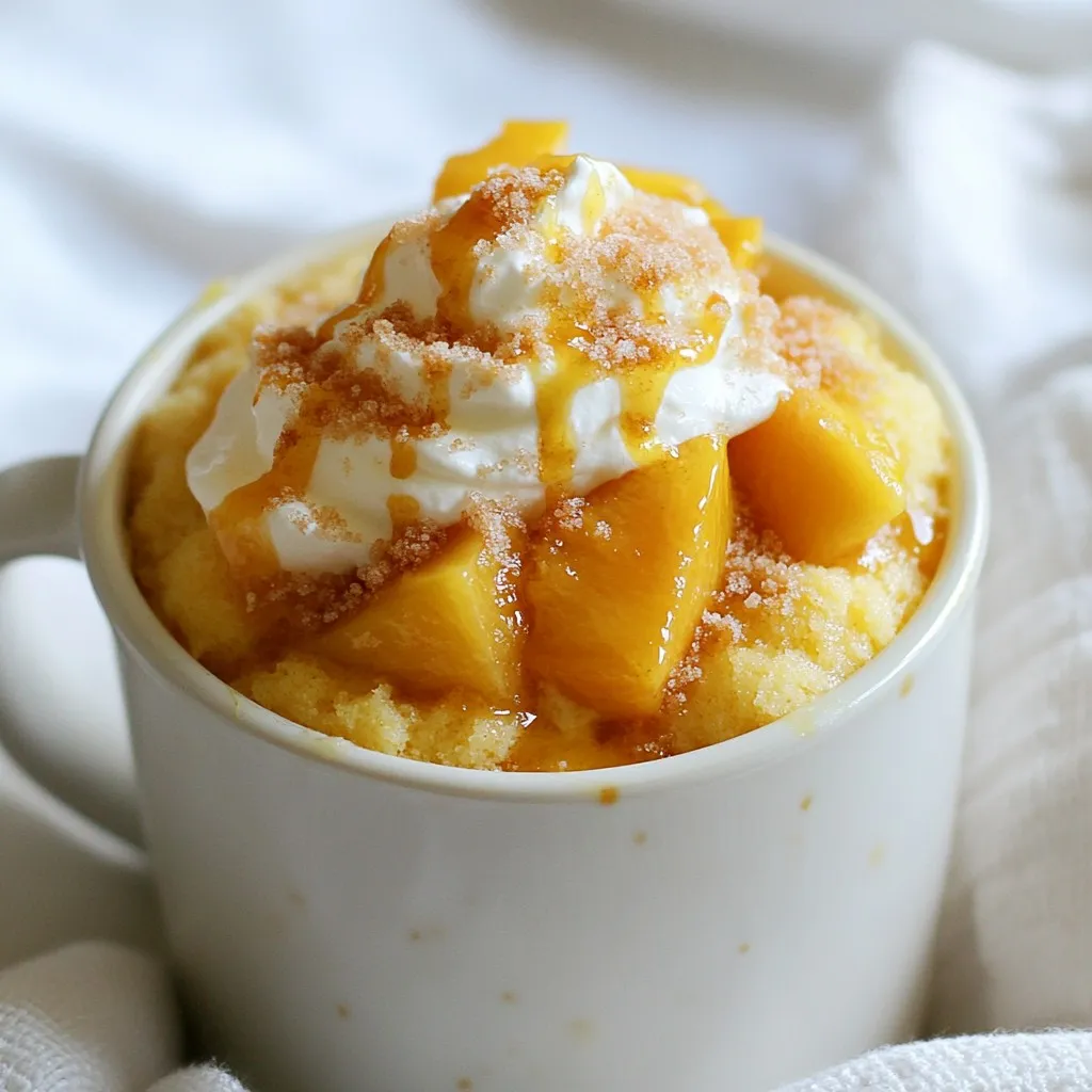 Peach Cobbler Mug Cake Quick and Easy Delight