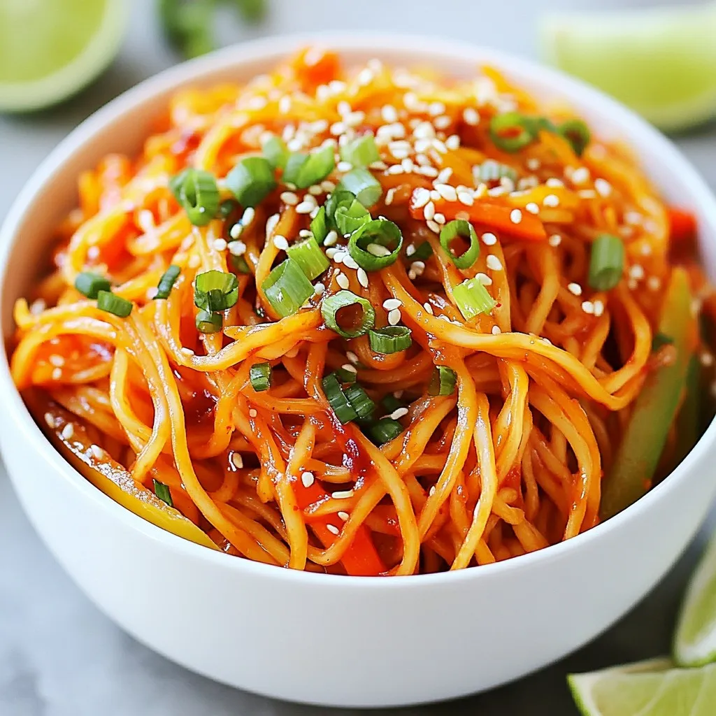 Spicy Korean Gochujang Noodles Quick and Easy Recipe