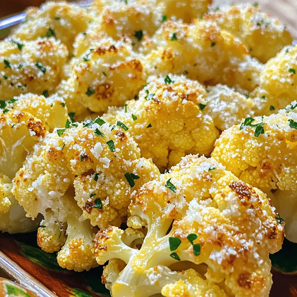 Roasted Garlic Parmesan Cauliflower Simple Side Dish