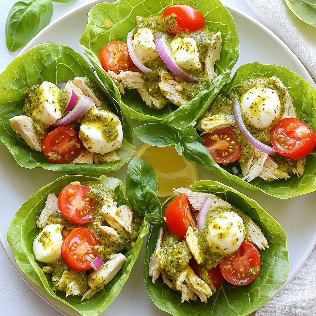 Pesto Chicken Salad Lettuce Cups Fresh and Crisp Meal