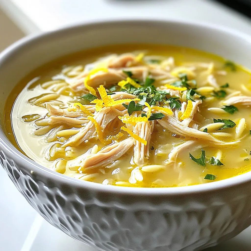 Greek Lemon Chicken Soup Flavorful and Nourishing Dish