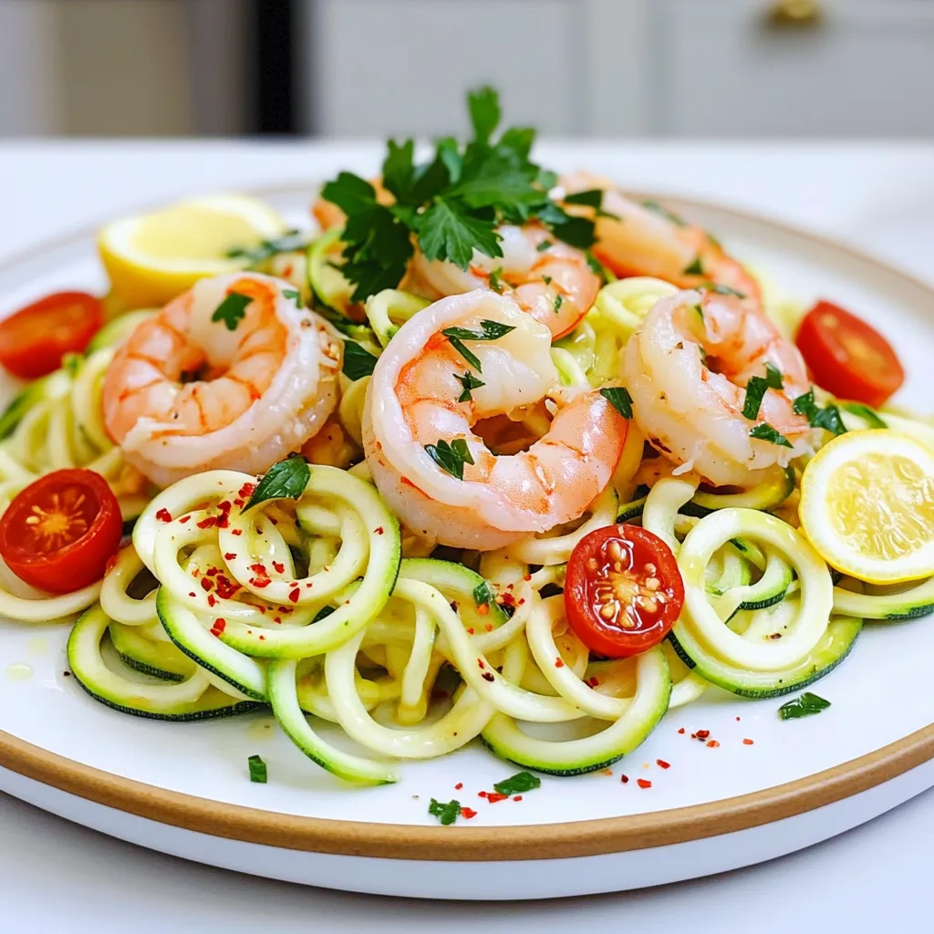 Lemon Garlic Shrimp with Zoodles Sheet Pan Delight