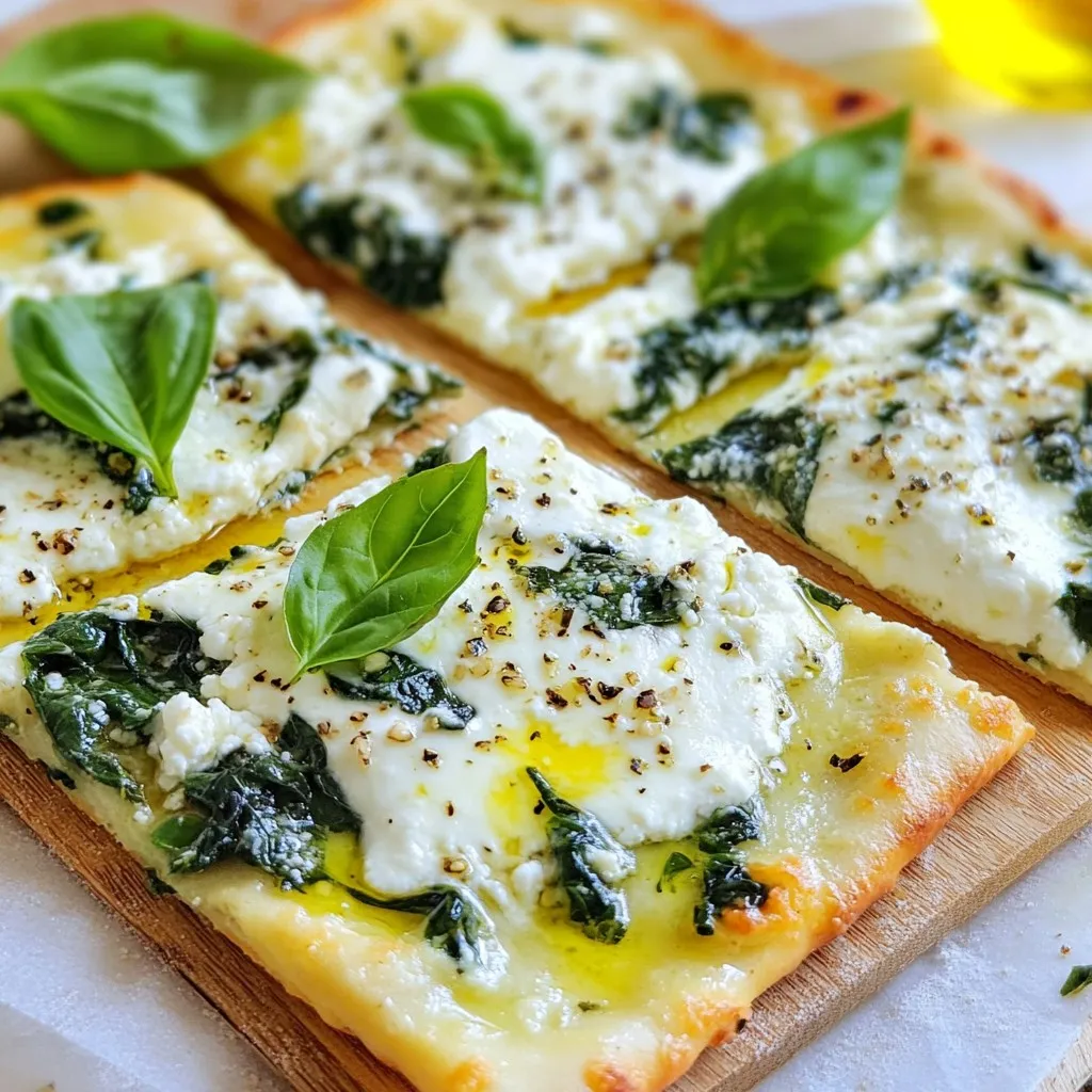 Three Cheese Spinach Flatbread Delightfully Easy Dish