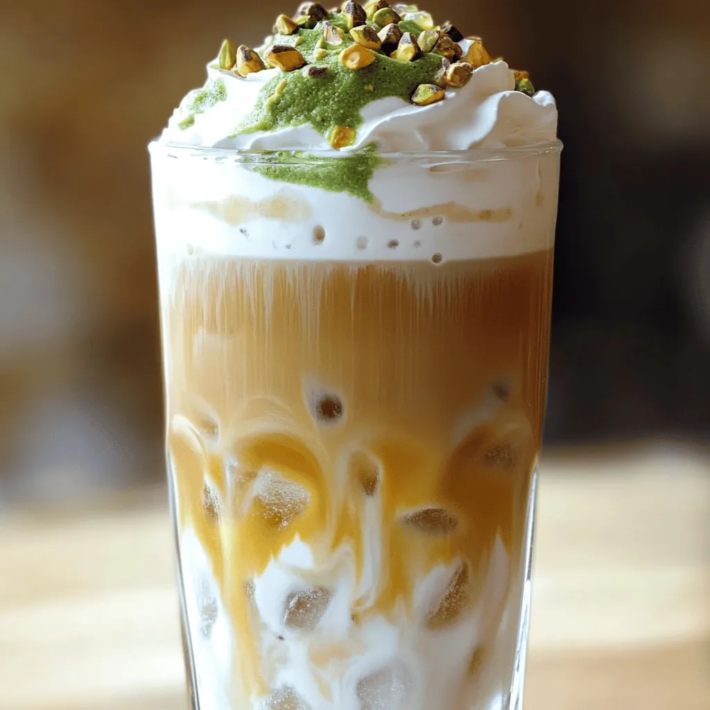 Pistachio Cream Iced Latte Tasty and Refreshing Treat