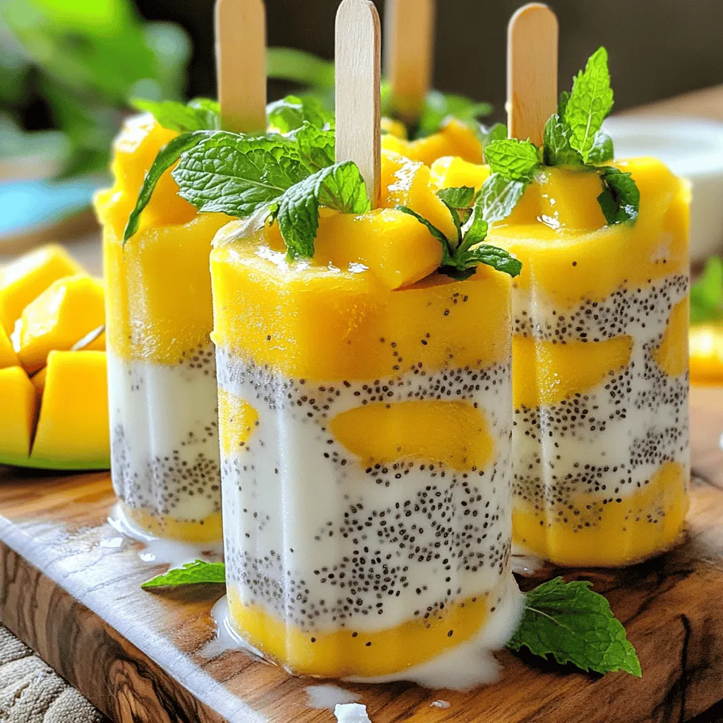 Mango Coconut Chia Popsicles Refreshing and Healthy Treat