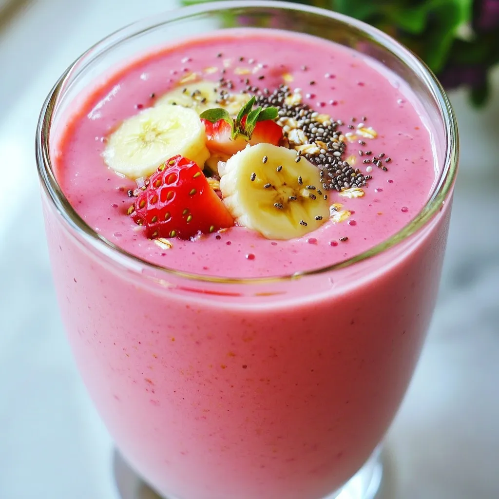 Strawberry Banana Oat Smoothie Healthy and Tasty Recipe
