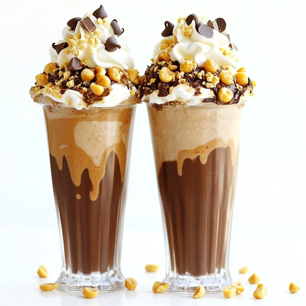 Chocolate Peanut Butter Cupcake Milkshake Delight