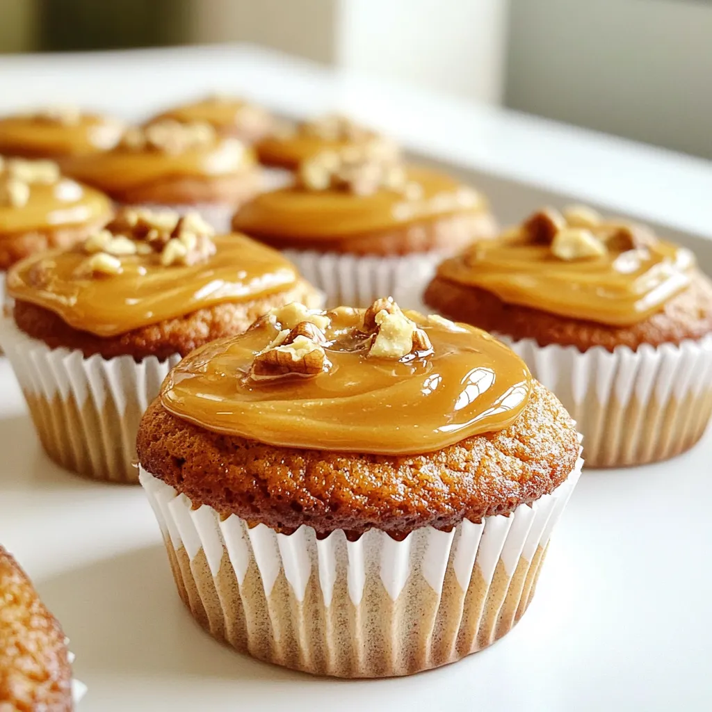 Pumpkin Cupcakes Caramel Drizzle Delightful Treat