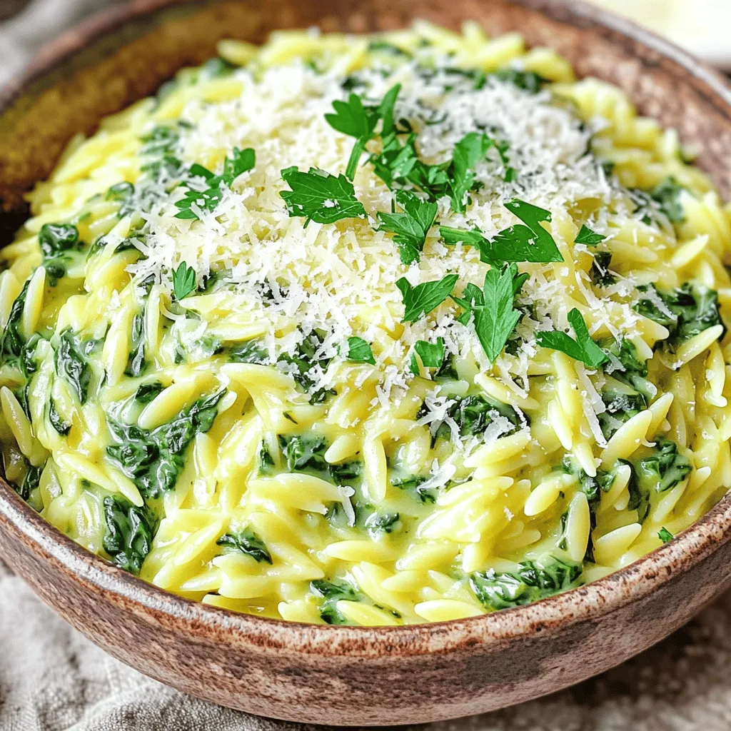 Creamy Spinach Parmesan Orzo Wholesome Dinner Idea
