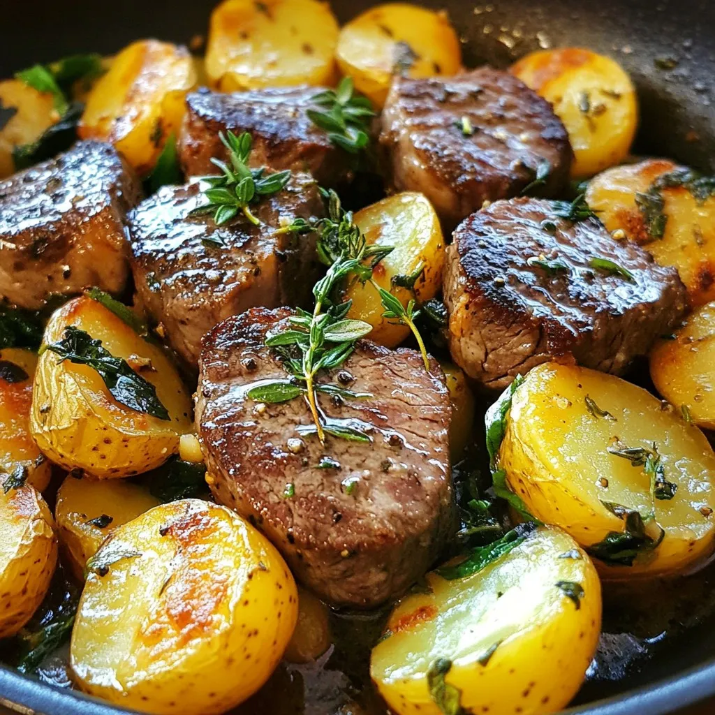 Garlic Butter Steak &#038; Potatoes Skillet Delight