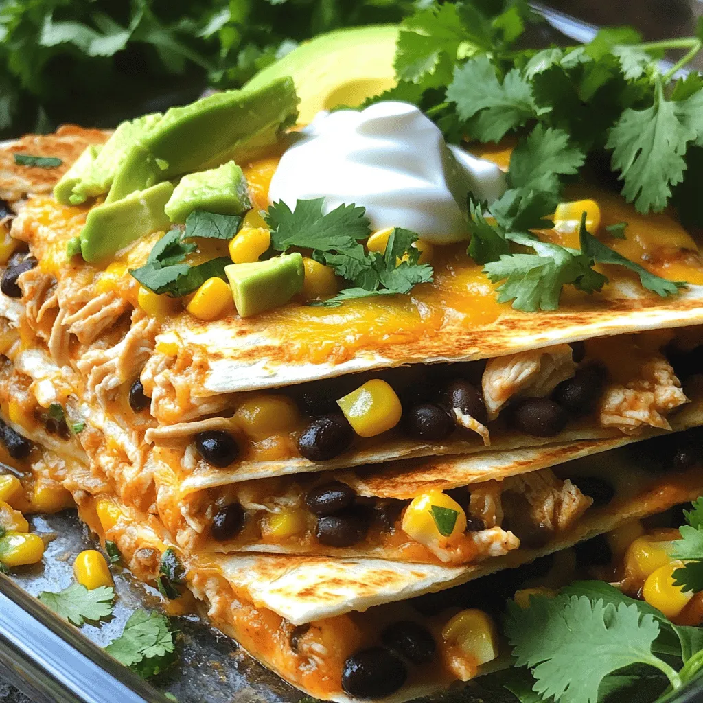 Chicken and Cheese Quesadilla Casserole Delight