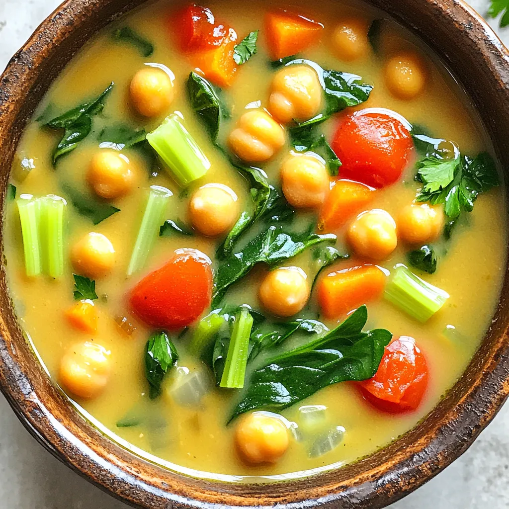 Slow Cooker Creamy Tuscan Chickpea Soup Recipe