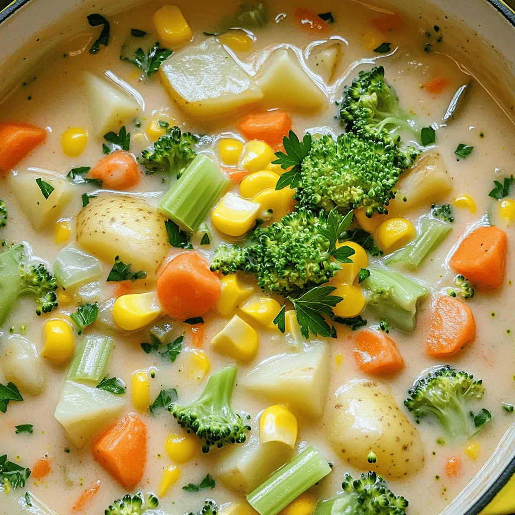 Slow Cooker Creamy Veggie Chowder Simple and Hearty