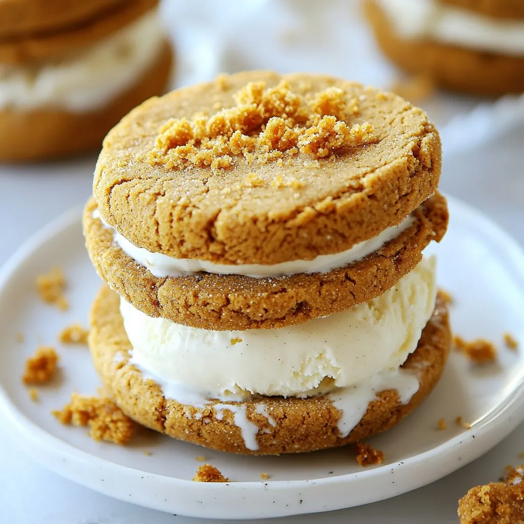 Gingerbread Ice Cream Sandwiches Festive Holiday Treat