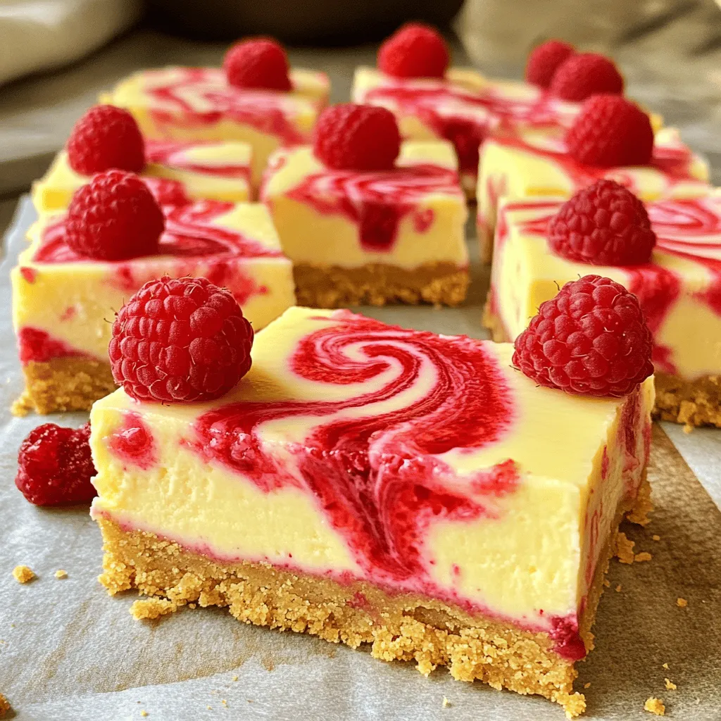 Raspberry Swirl Cheesecake Bars Simple and Delicious