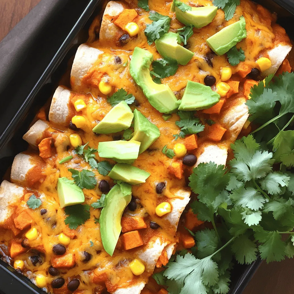 Savory 17. Sweet Potato and Black Bean Enchiladas