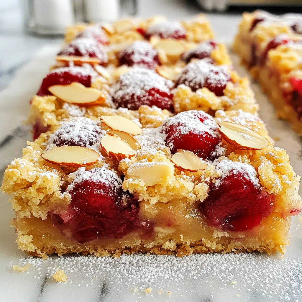 Cherry Almond Crumble Bars Tasty and Simple Treat
