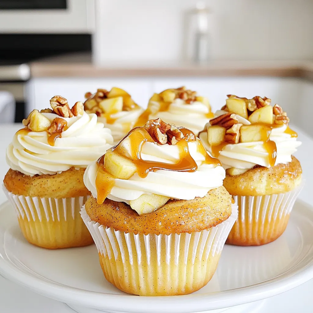 Caramel Apple Cinnamon Roll Cupcakes Delightful Treat
