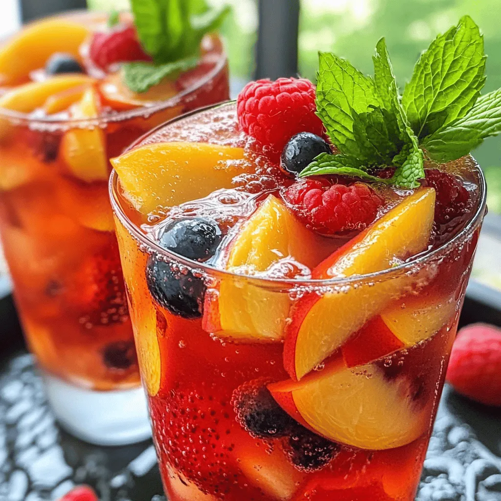 Peach Berry Iced Tea Refreshing Summer Drink Recipe