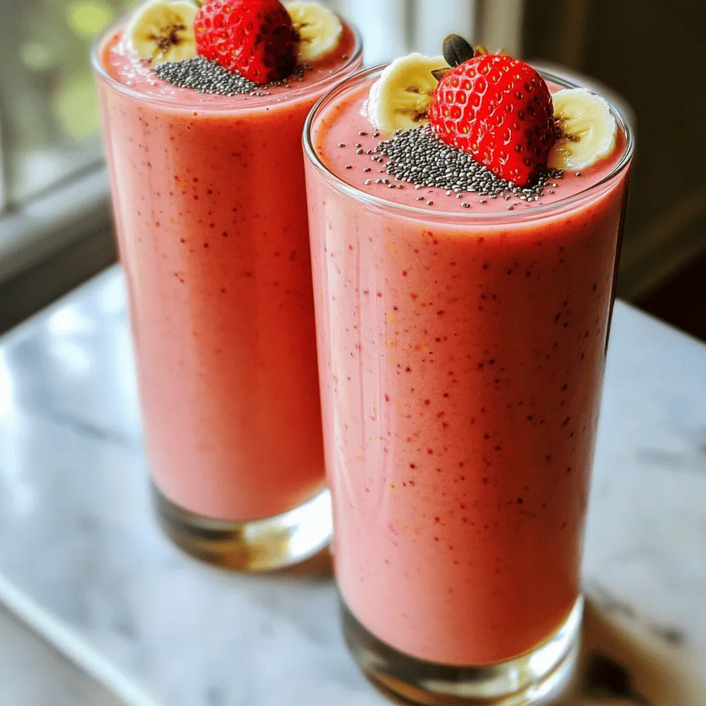 Strawberry Banana Protein Smoothie for Energy Boost