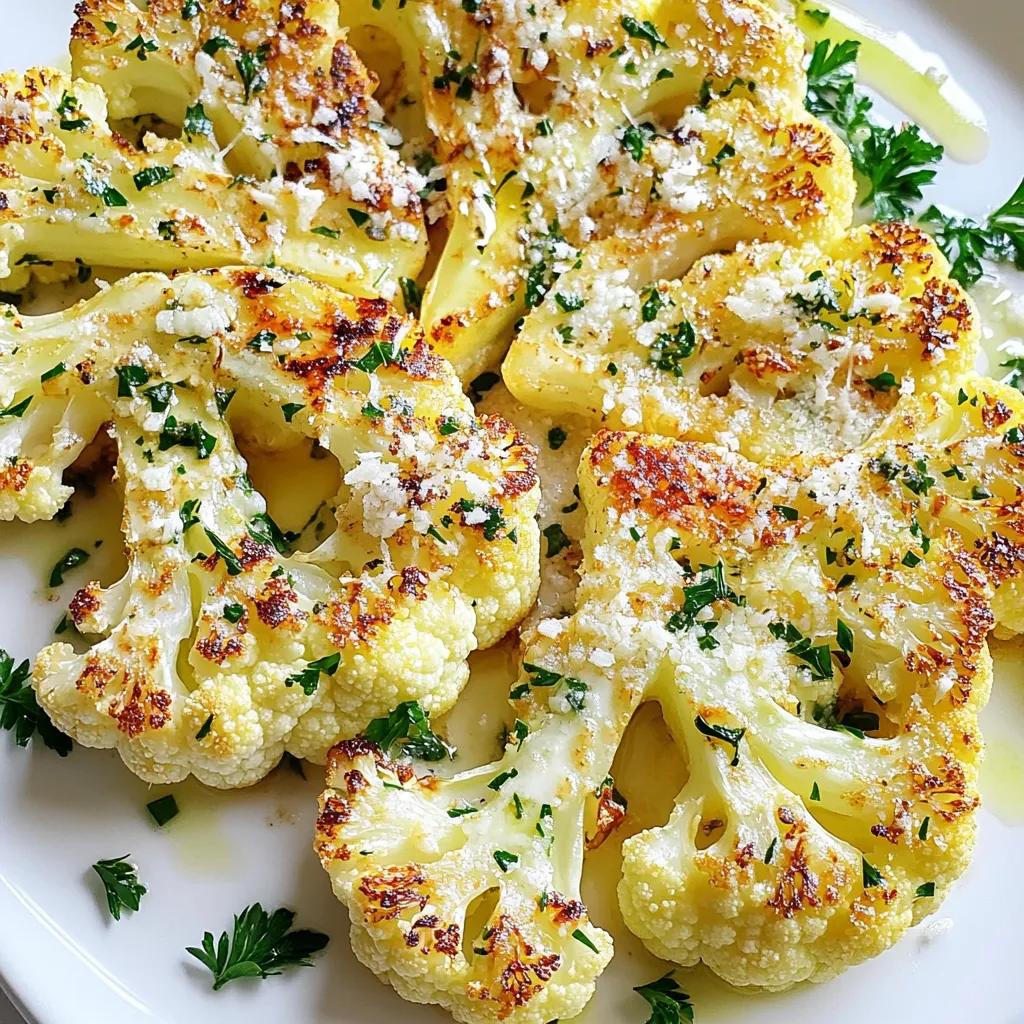 Garlic Parmesan Roasted Cauliflower Steaks Delight