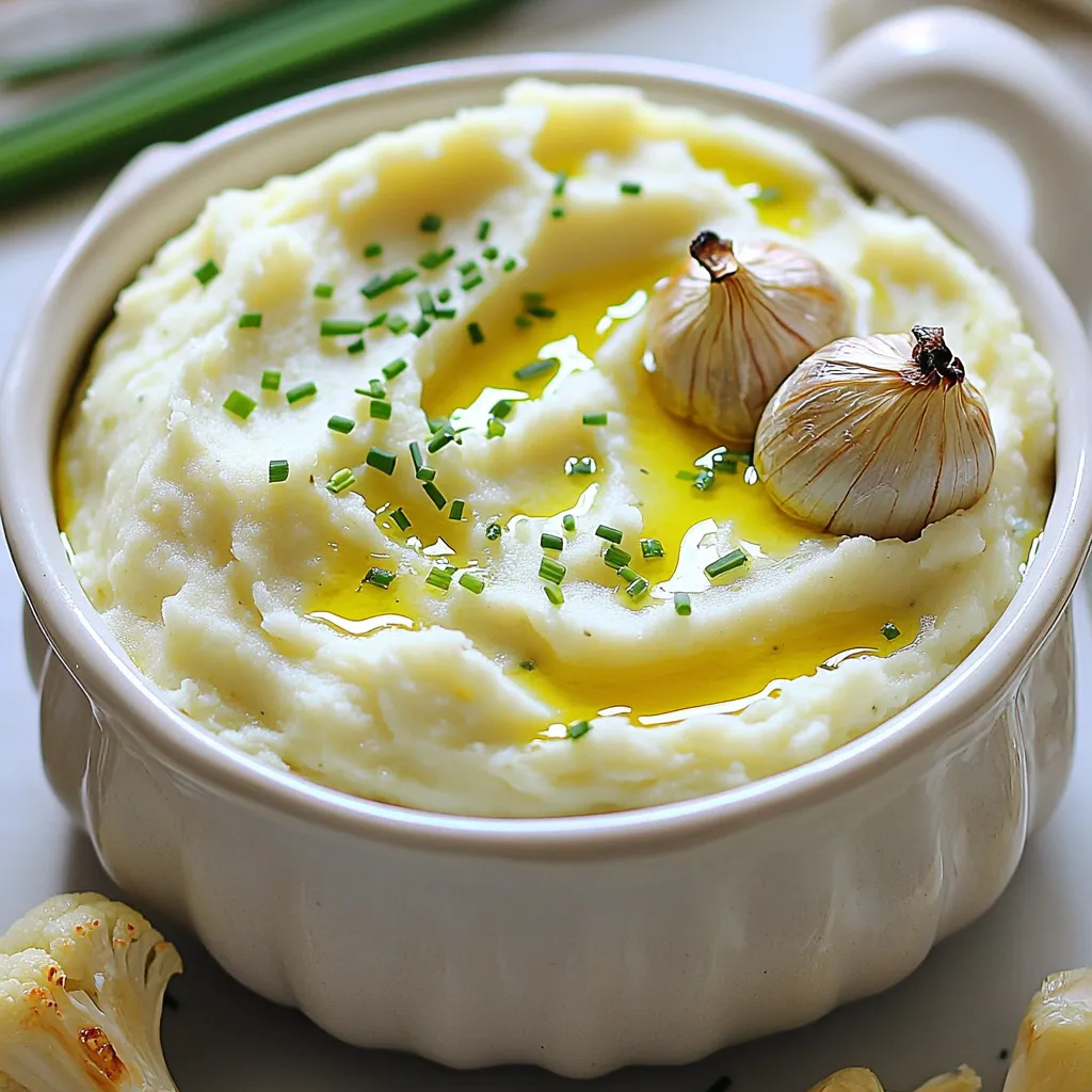Roasted Garlic Cauliflower Mash Creamy and Flavorful Dish