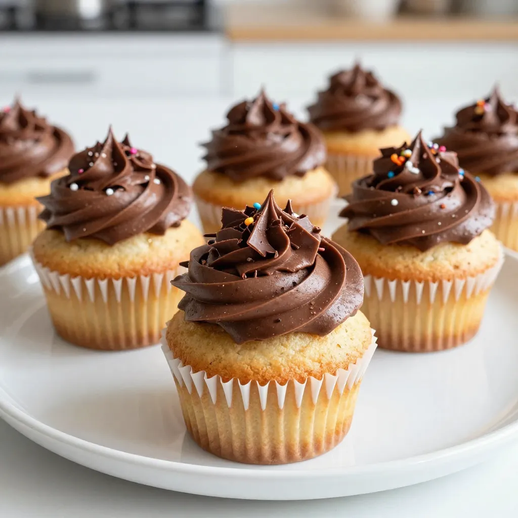Vanilla Cupcakes with Nutella Frosting Delight
