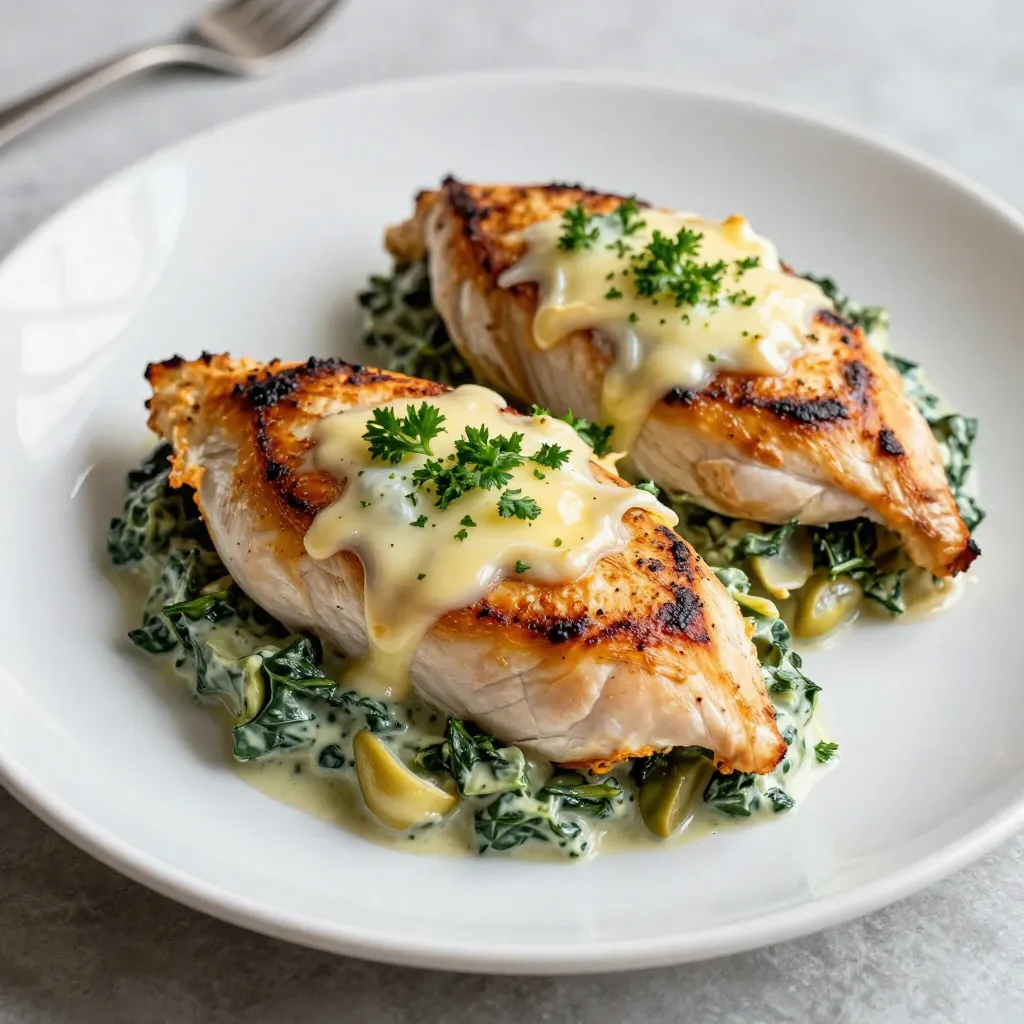 Creamy Spinach Artichoke Stuffed Chicken Delight