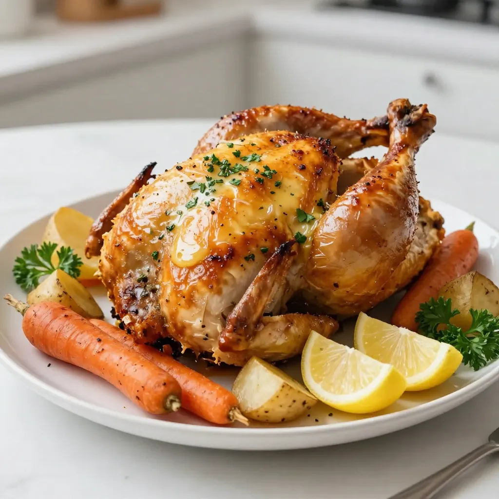 Garlic Herb Butter Roasted Chicken Savory and Juicy
