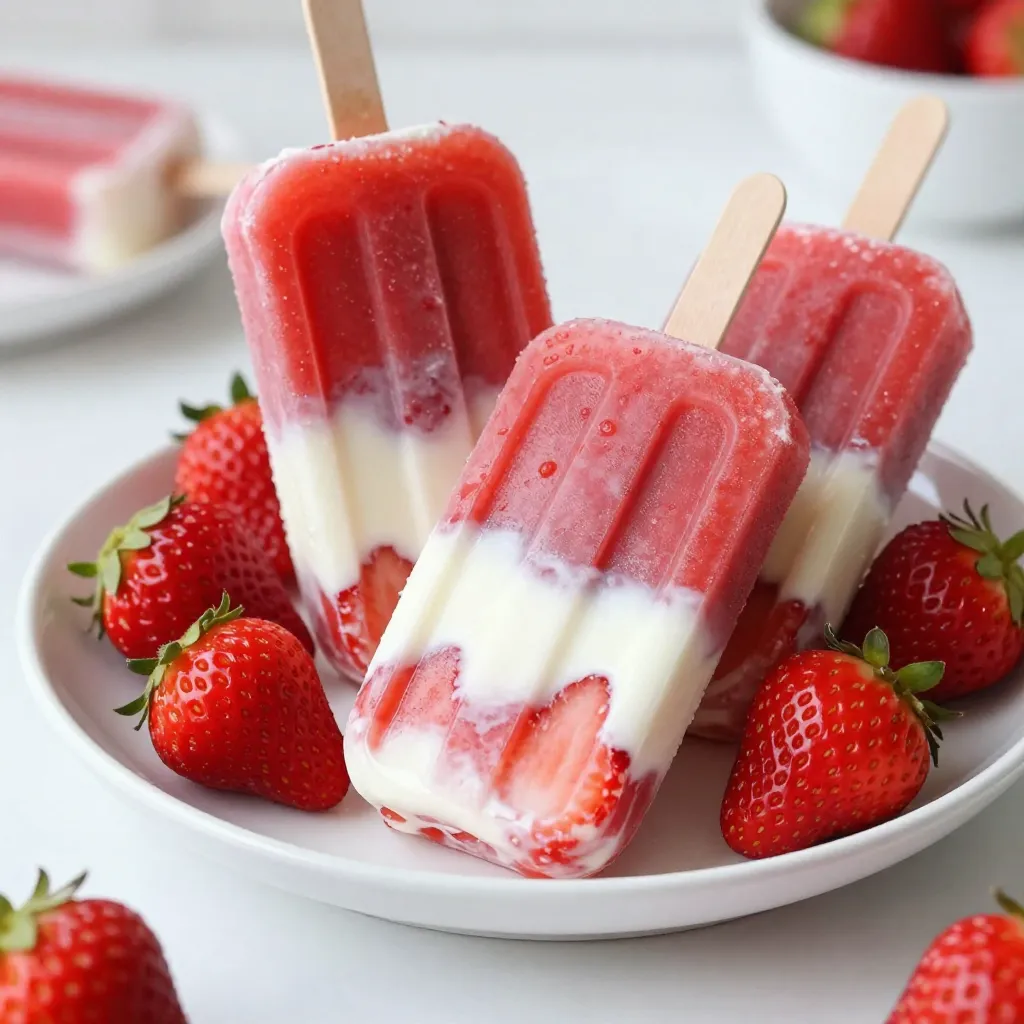 Strawberries and Cream Popsicles Refreshing Summer Treat