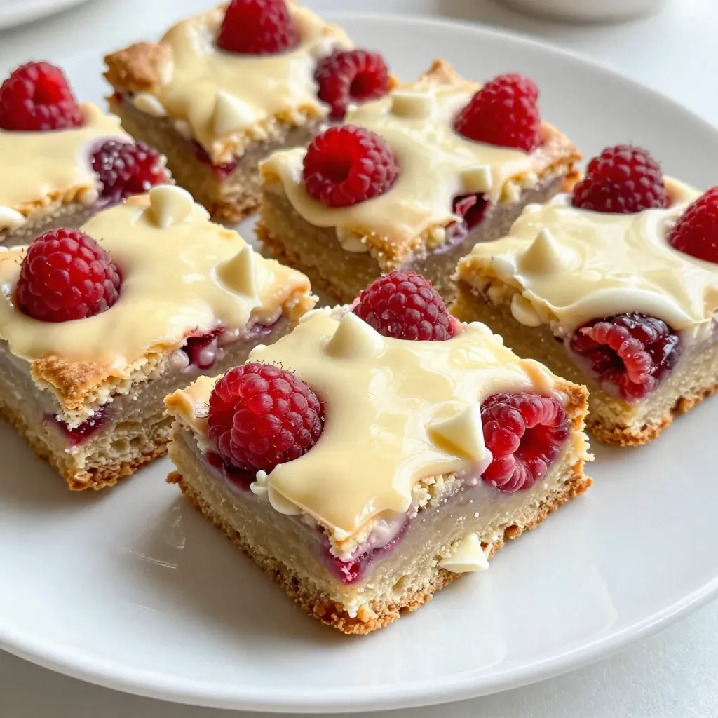 White Chocolate Raspberry Blondies Delectable Dessert Treat