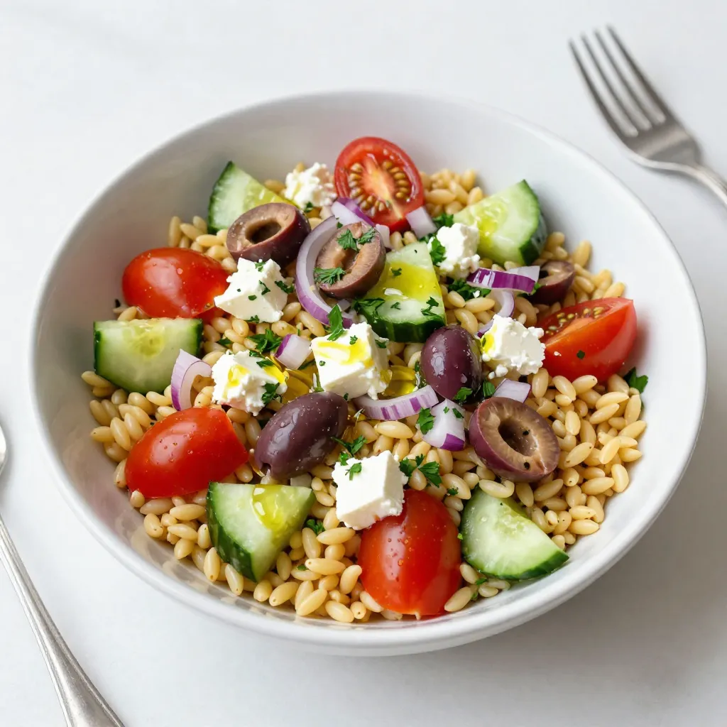 Greek Orzo Pasta Salad Fresh and Flavorful Recipe