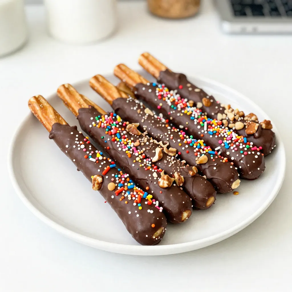 Chocolate Dipped Pretzel Rods Fun and Tasty Treat
