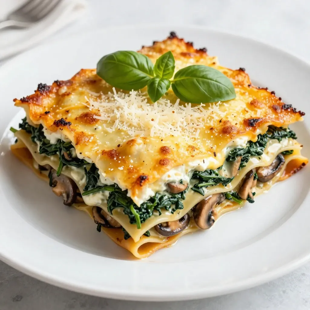 Creamy Spinach Mushroom Lasagna Flavorful and Easy Dish