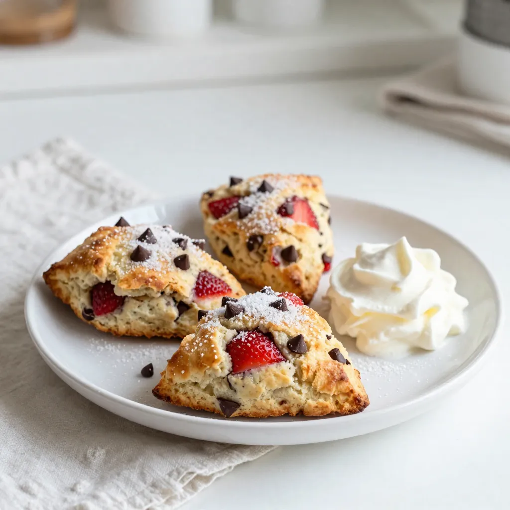 Strawberry Chocolate Chip Scones Tasty and Simple Treat