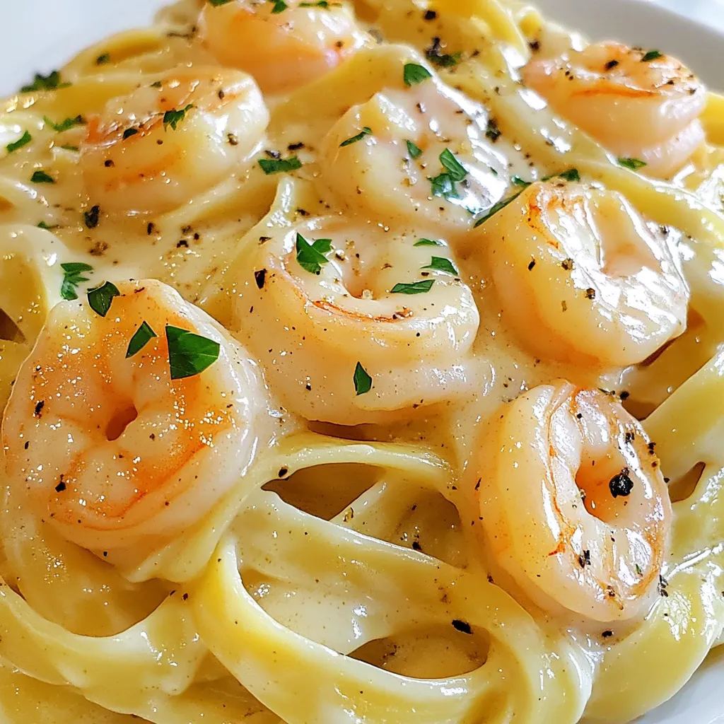 Creamy Garlic Shrimp Alfredo Simple and Tasty Dish