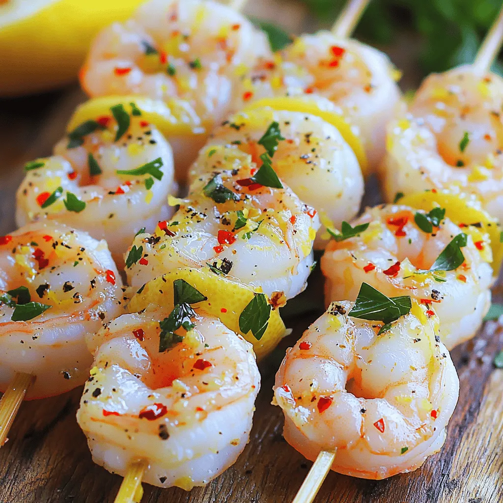Lemon Garlic Shrimp Skewers Quick and Tasty Dish