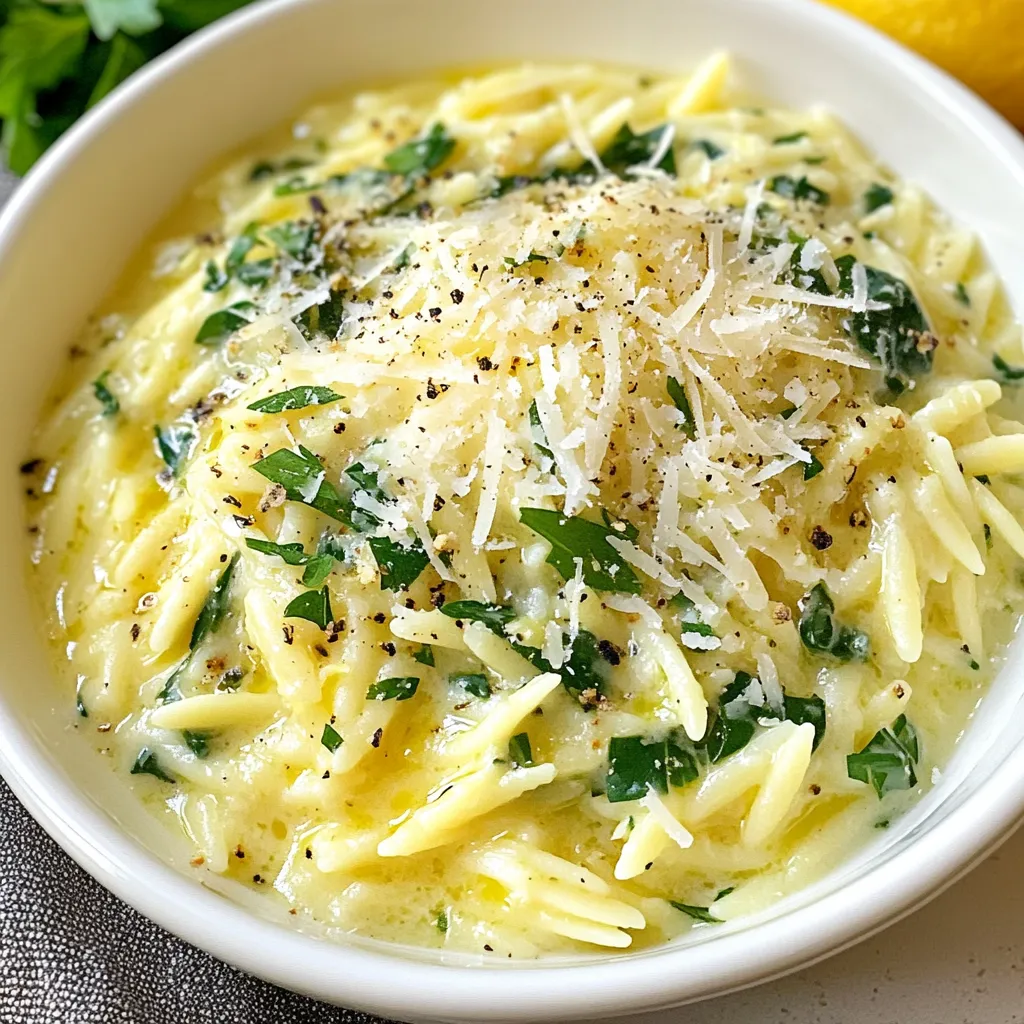 Creamy Lemon Garlic Orzo Satisfying and Easy Recipe