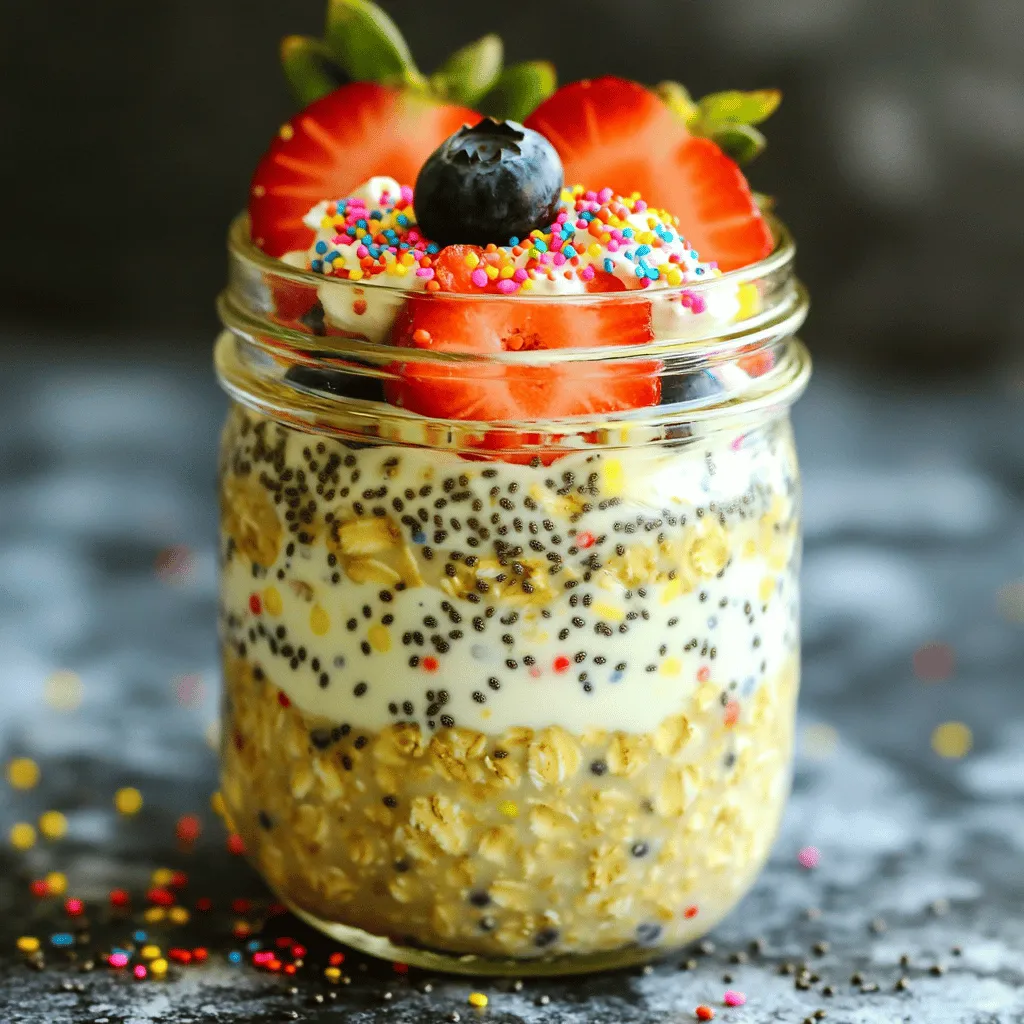Protein Birthday Cake Overnight Oats Delightful Treat
