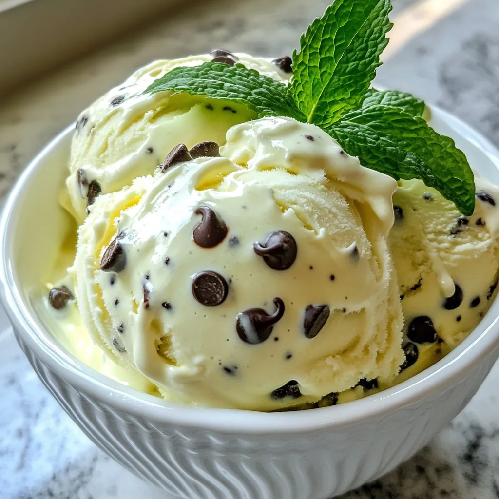 No-Churn Mint Chocolate Chip Ice Cream Delight