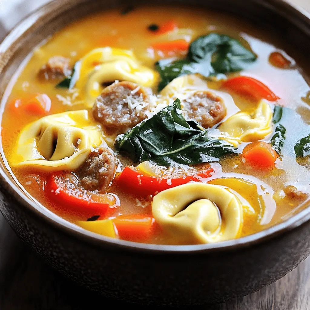One-Pot Spicy Sausage Tortellini Soup Recipe Delight