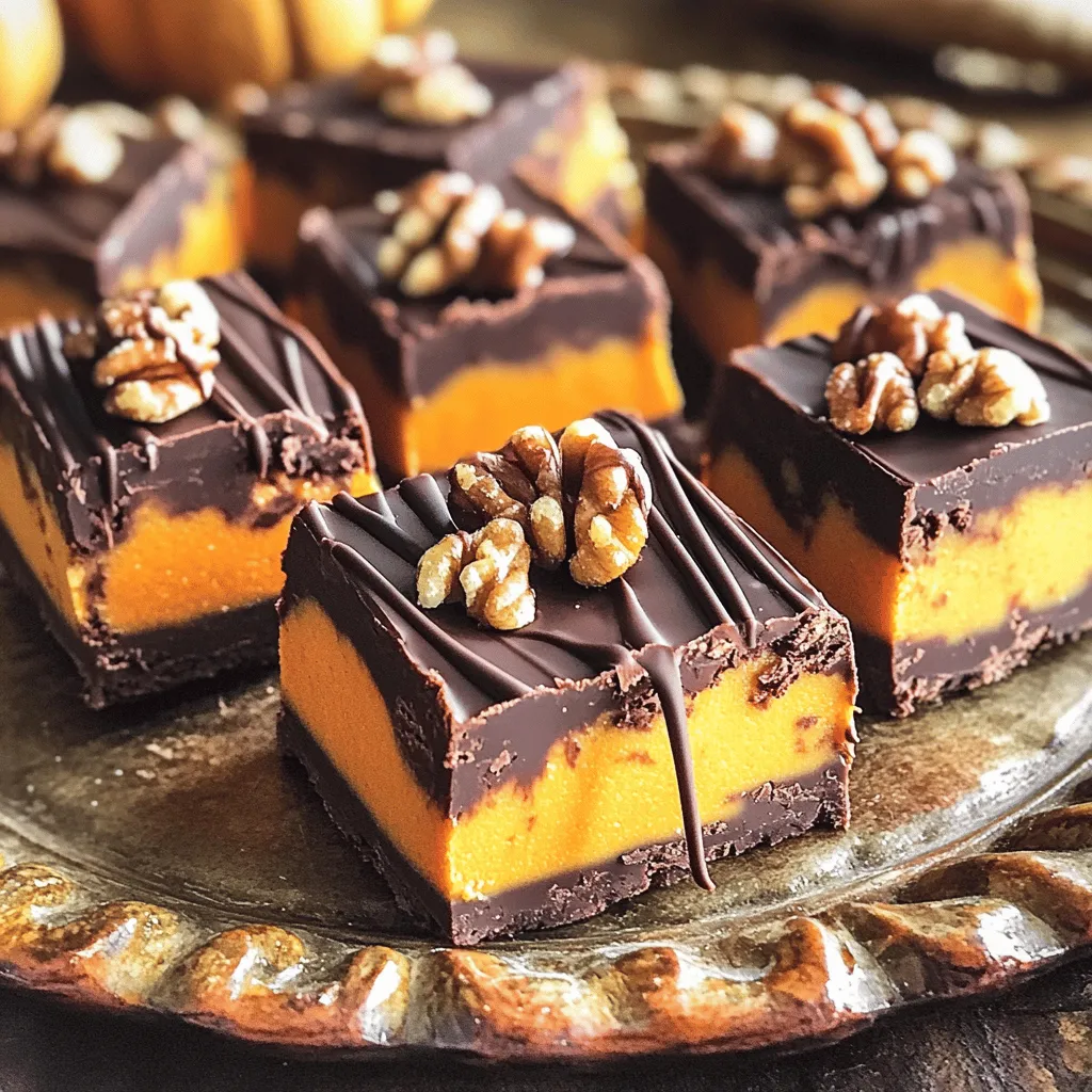Chocolate Peanut Butter Pumpkin Fudge No Bake Delight