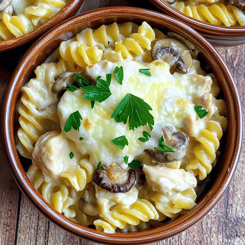 Chicken and Mushroom Alfredo Casserole Tasty Dish