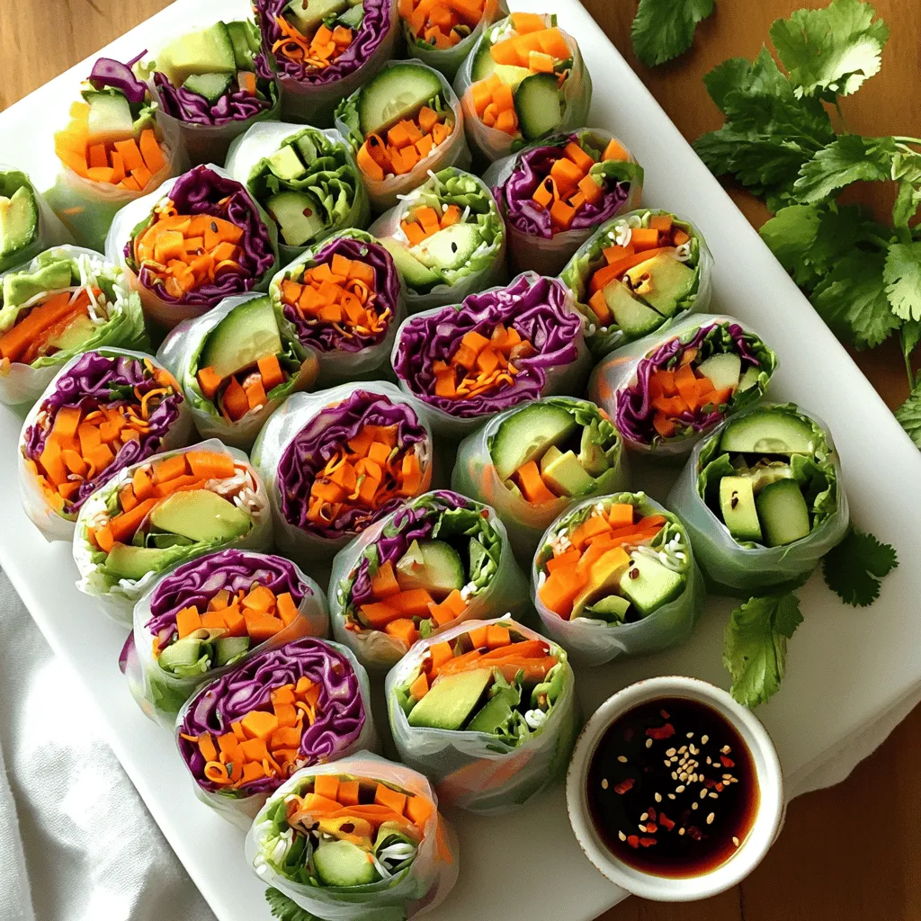 Rainbow Veggie Spring Rolls Fresh and Colorful Snack