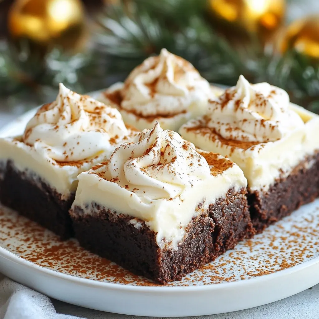 Eggnog Frosted Brownies Delightful and Festive Treat